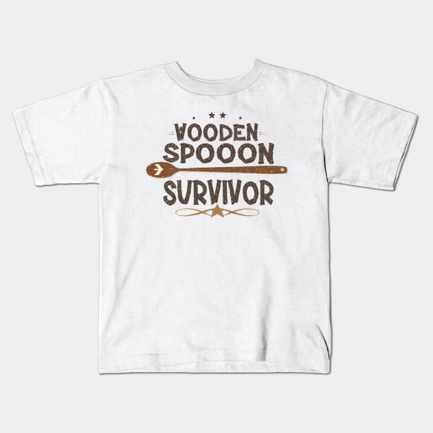 wooden spoon survivor Kids T-Shirt by Aldrvnd